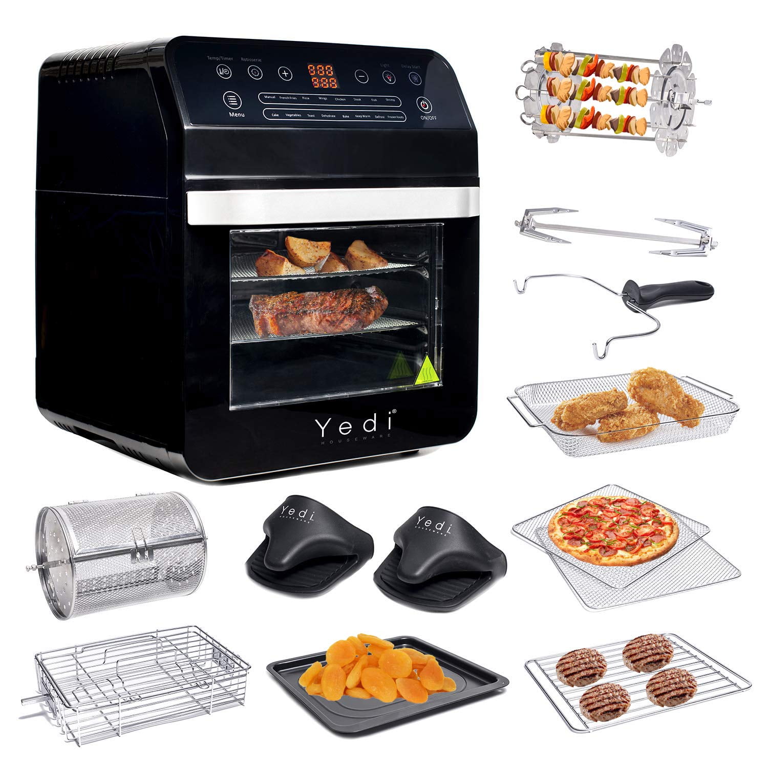 Yedi Total Package Air Fryer Oven XL, 12.7 Quart, Deluxe Accessory Kit