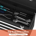 thumbnail image 6 of Portable Metal Tool Box, 3 Drawer Steel Tool Box with Top Storage Tray and carrying Handle, Multi-Function Tool Storage with Anti-slip Liner for Garage, Home, or Workbench (Black), 6 of 8