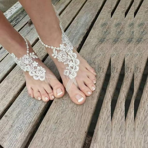 Accesorios Playa Mujer Sandalias Descalzas Con Cuentas De Stardust