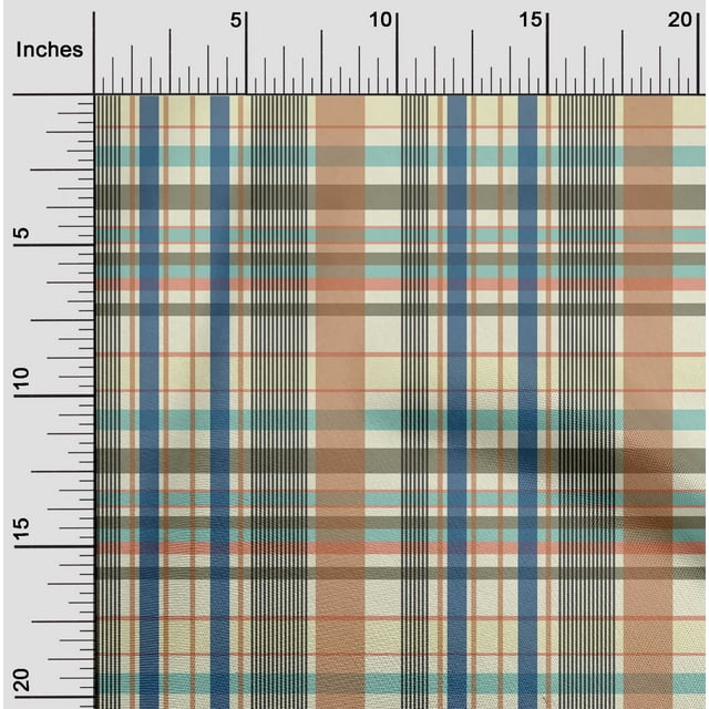oneOone Georgette Viscose Fabric Madras Check Print Sewing Fabric BTY 42 Inch Wide