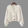 thumbnail image 2 of LIaqionyy Cardigan Sweaters for Women Fashion V Neck Long Sleeve Cable Knit Sweater Button down Spring Outwear, 2 of 5