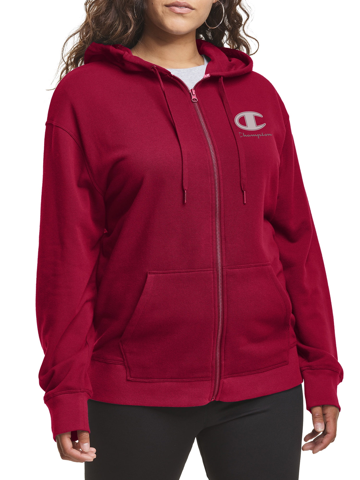 champion zip up hoodie red