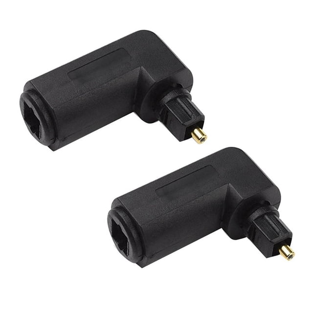 2PCS Digital Audio Video Cables Digital Optical 90 Degree Audio Cable Adapter Male to Female Right Angle Toslink,2 * Digital Audio Video Adapter,Black