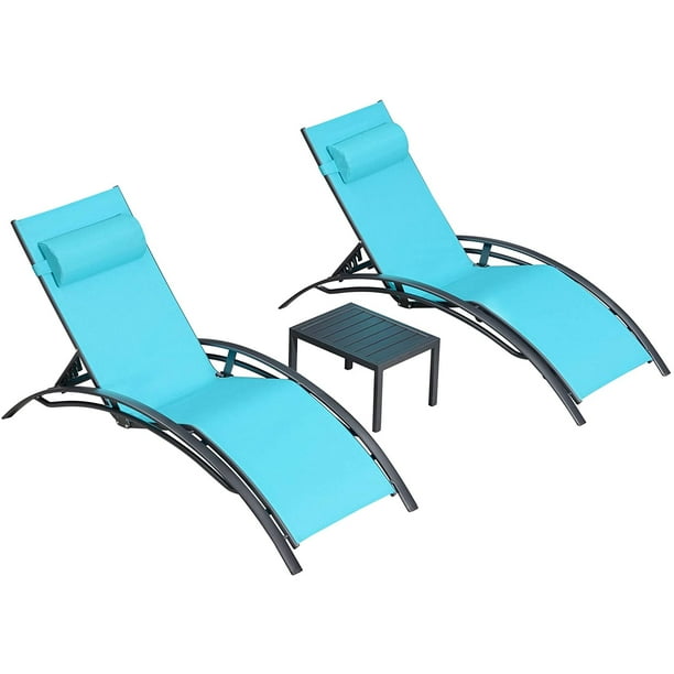 Purple Leaf Patio Chaise Lounge Sets 3 Pieces Outdoor Chair Sunbathing With Headrest And Table For All Weather Turquoise Blue Com - Purple Chaise Lounge Chair Purple Leaf Patio Chaise Lounge Sets 3 Pieces Outdoor Chair Sunbathing With Headrest And Table For All Weather Turquoise Blue Com - Purple Chaise Lounge Chair