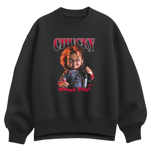 Chucky - Dark Portrait - Women's Oversized Fleece Crew Sweatshirt