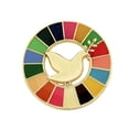 thumbnail image 1 of Broche de paloma de la paz de las Naciones Unidas, medalla representativa de los objetivos de desarrollo sostenible, patrón geométrico, collar con 17 colores que gotea aceite, 1 of 5