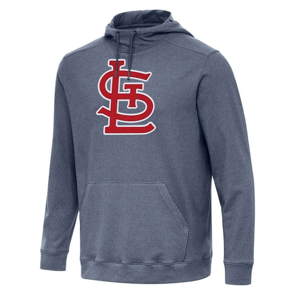 Men's Antigua Heather Navy St. Louis Cardinals Cloud Pullover Hoodie