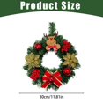 thumbnail image 5 of Artificial Christmas Door Wreath, 12 Inch Pine Leaf Holiday Wreath Decorated with Christmas Balls, Bows and Berry Clusters, Indoor & Outdoor Front Door Christmas Decoration, 1 Pc, 5 of 6