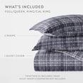 thumbnail image 5 of Noble Linens Navy Polka Dot Pattern 3-Piece Duvet Cover Set, King/Cal king, 5 of 14