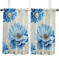 thumbnail image 5 of Retro Peony Blue Flower Small Curtain Rod Pocket Short Curtains Half Drapes Partition Cabinet Door Window Curtains Home Decor, 5 of 6