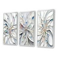 thumbnail image 3 of Designart "Cosmic Blooms in Ivory II" Fractals Framed Wall Art Set Of 3 - White Transitional Frame Gallery Wall Set For Home Decor, 3 of 6