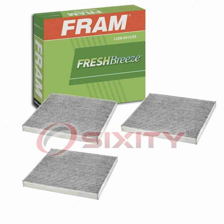 3 pc FRAM CF10371 Fresh Breeze Cabin Air Filters for 4F0-898-438B 92234714 AFC1504 C27560C CF178 PC4014 VCA-1076 HVAC Heating Ventilation Air Conditioning Vent Filters