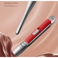 thumbnail image 3 of Pinzas para alimentos Pinzas para alimentos de acero inoxidable 304 Utensilios de cocina multifuncionales con pinzas dentadas para barbacoa (Pinzas dentadas para barbacoa (negras)), 3 of 4