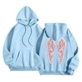 thumbnail image 5 of vigerkar Long Sleeve Wings Graphic Hoodie, Fashion Pullover Hooded Sweatshirt for Women (Sky Blue, L), 5 of 5