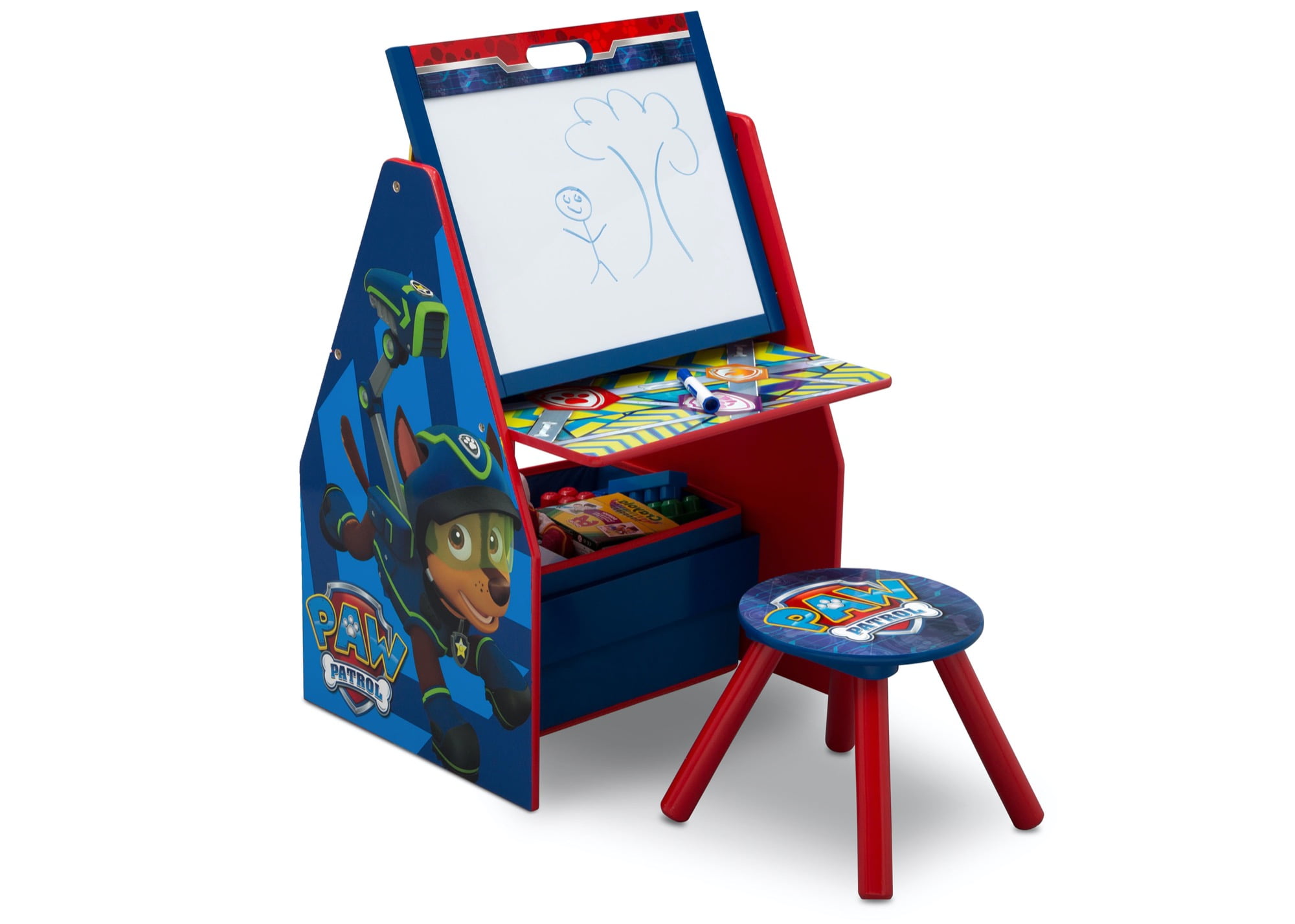 Nick Jr. PAW Patrol Deluxe Kids Art Table, Easel, Desk, Stool