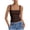 Brown1, variant on Womens Square Neck Tops Sleeveless Tanks Copped Slim Tee Basic Tight Shirts Going out Casual Top