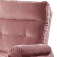 thumbnail image 3 of Jessy Manual Recliner Chair, Tufted Cushioned Rose Pink Velvet, 3 of 6
