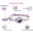 thumbnail image 5 of AirTag Cat Collar,Cat Airtag Collar with Airtag Holder and Flower Prints,Safety Elastic Band Cat Collars Adjustable Nylon Breakaway Cat Collars Apple AirTag Collar GPS Tracker for Cats Dogs(Purple), 5 of 5
