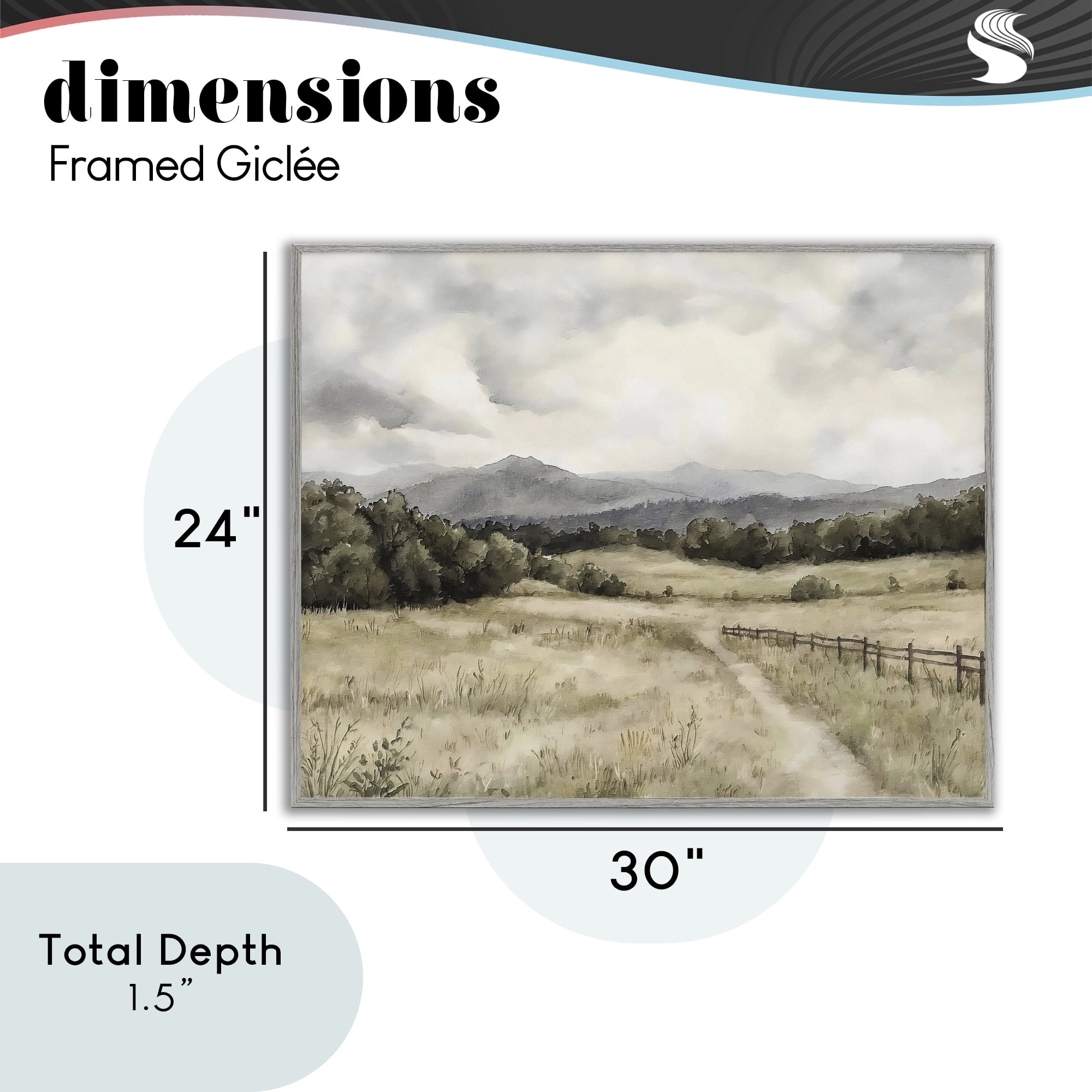 Stupell Industries Muted Trail Along Fence Gray Framed Giclee Art, design by Riley B