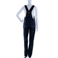 thumbnail image 3 of Feinuhan Womens Blue Denim Jean Straight Leg Distressed Pocket Bib Overalls, 3 of 7