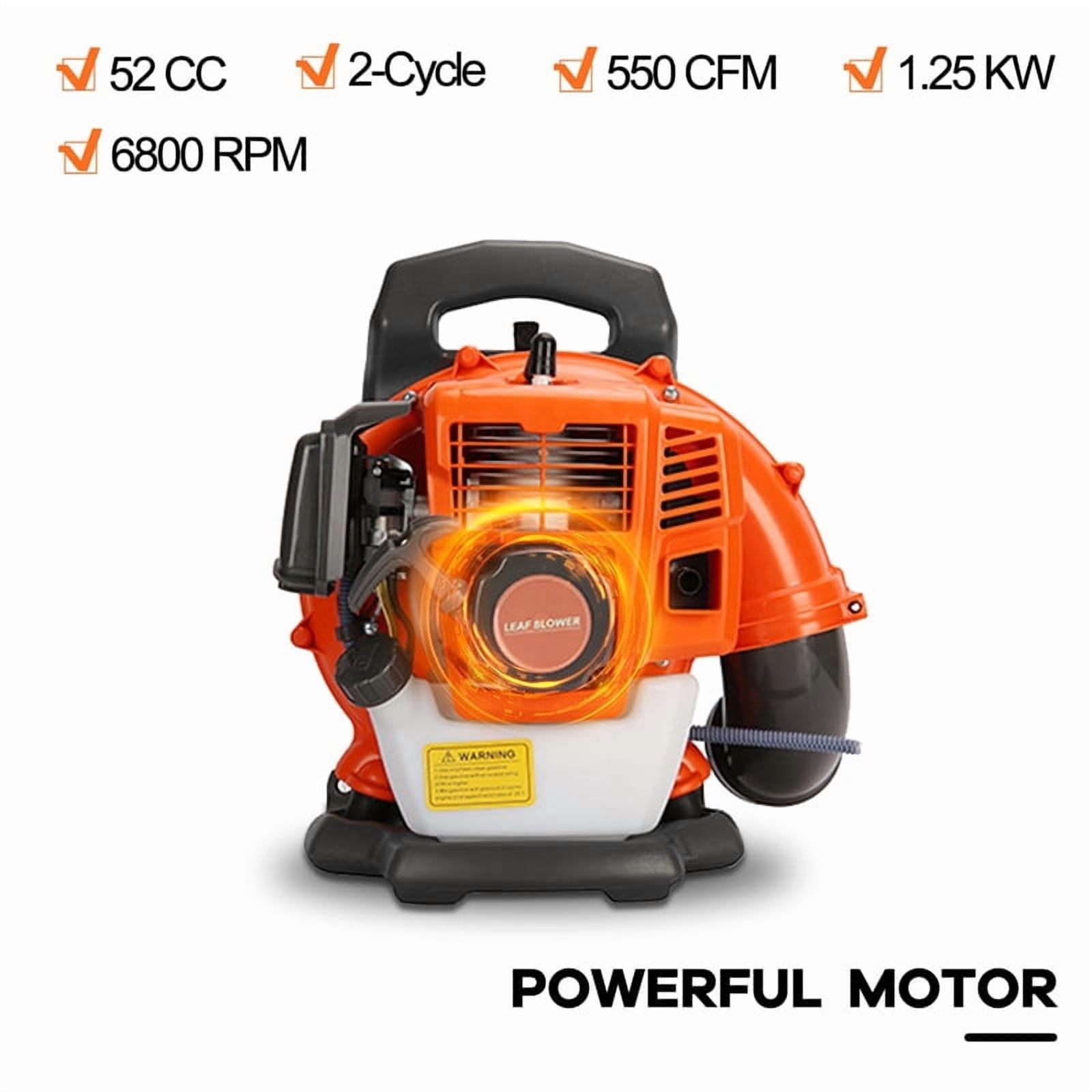 Seipouy 550 CFM Leaf Blower, Gas Blower, Gas Leaf Blower for Lawn Care, Backpack Blower, 1 Set Leaf Blower 2 Cycle Engine Multi-Purpose 52CC High Strength Snow Blower for Outdoor