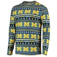 thumbnail image 2 of Men's Concepts Sport Navy Michigan Wolverines Ugly Sweater Knit Long Sleeve Top and Pant Set, 2 of 5
