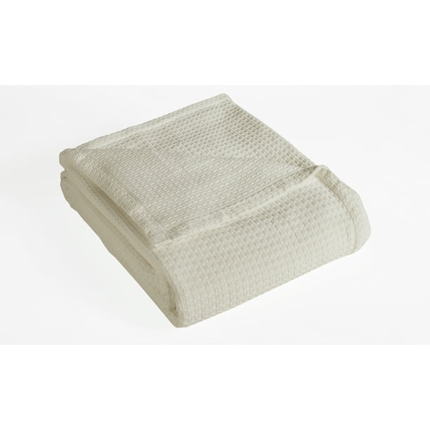 Grand Hotel Woven Cotton Blanket, Full/Queen, Ivory