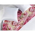 thumbnail image 2 of Rose Pattern Bed Runner, Vintage Design Watercolor Illustration of Garden Scene Flowers Print, Decorative Accent Bedding Scarf for Hotels Homes & Guest Rooms, Queen, Dark Coral Pale Pink, by Ambesonne, 2 of 3