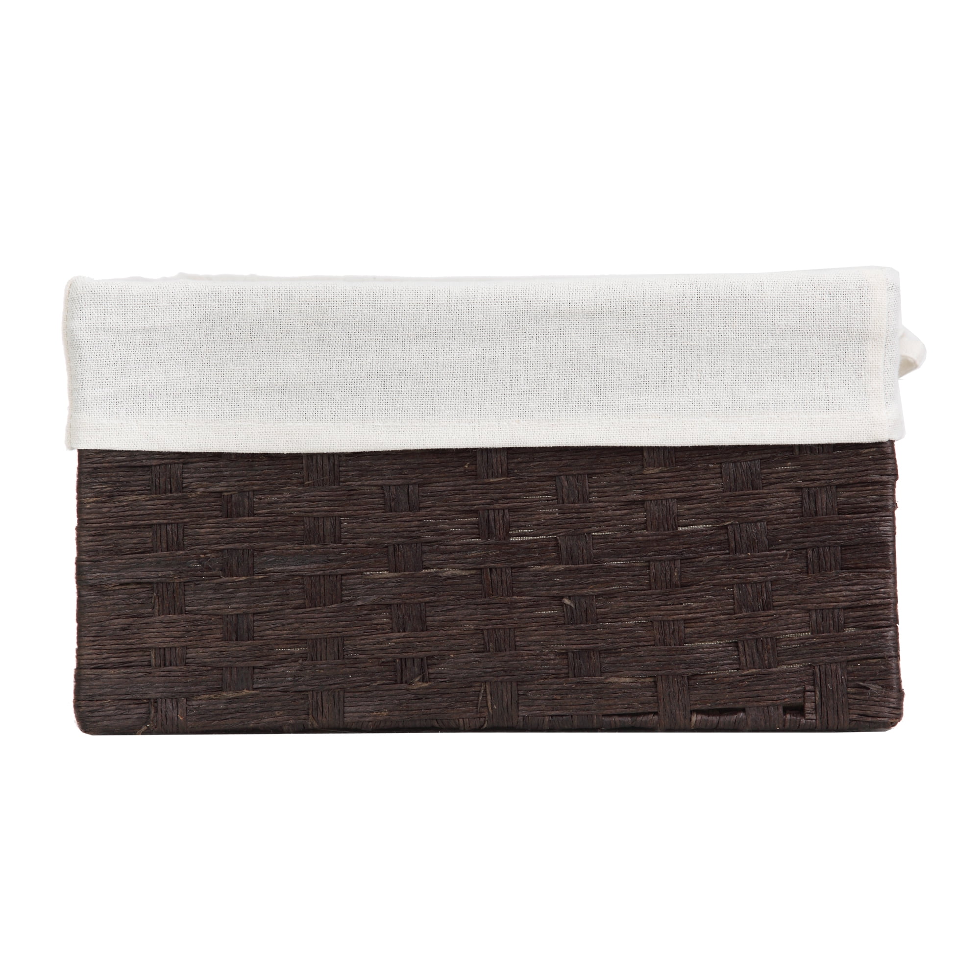 Mainstays Dark Brown Rolled Paper Storage Basket Set, 3 Piece