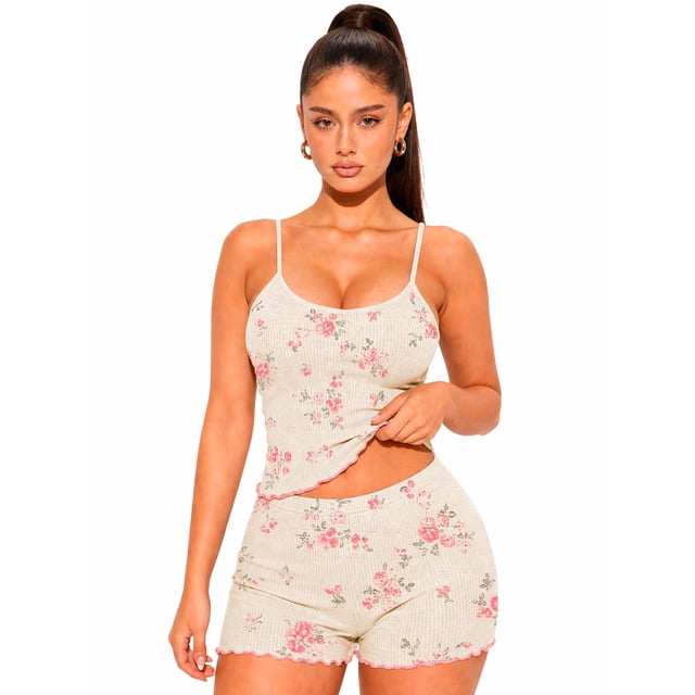 Pijama Mujer Conjunto Set Short Top Ligero Comodo Verano Shendy Vendy