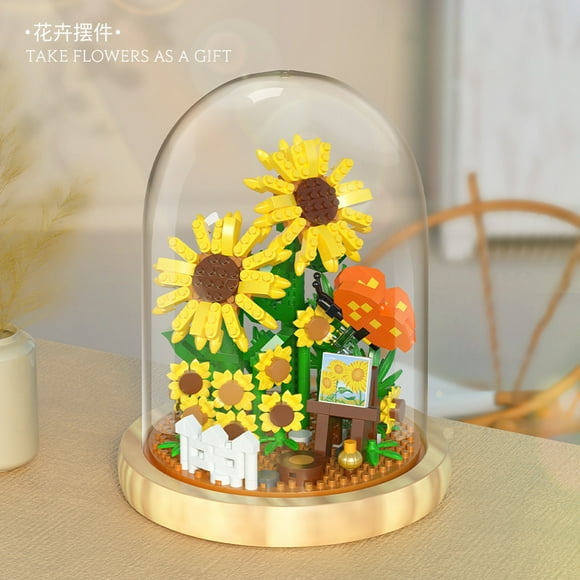 Lego building blocks flower Teacher‘s Day Valentine‘s Day gift puzzle assembled ‘s toy decoration flower face Tea language