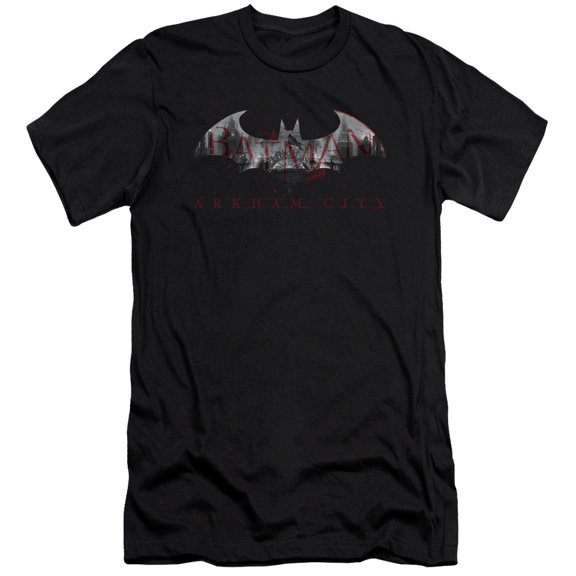 Arkham City - Bat Fill - Slim Fit Short Sleeve Shirt - XX-Large
