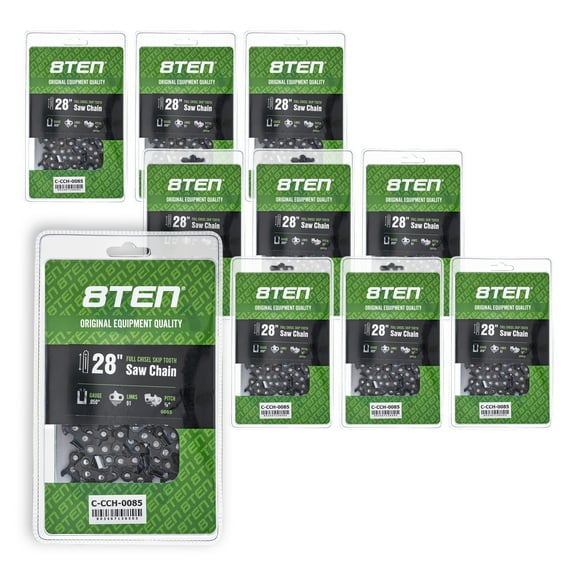 Full Chisel Skip Tooth Chainsaw Chain 28 inch .050 3/8 91DL for Stihl 10 Pack 810-CCC2207H