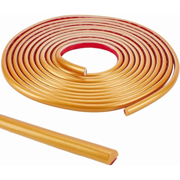 16.4ft x 0.39inch Gold Self Adhesive Flexible Decorative Strip Peel and Stick Wall Molding Trim for Walls Chair Rail Panel Moulding for Home Decor Tile Edge Door Mirror Frame