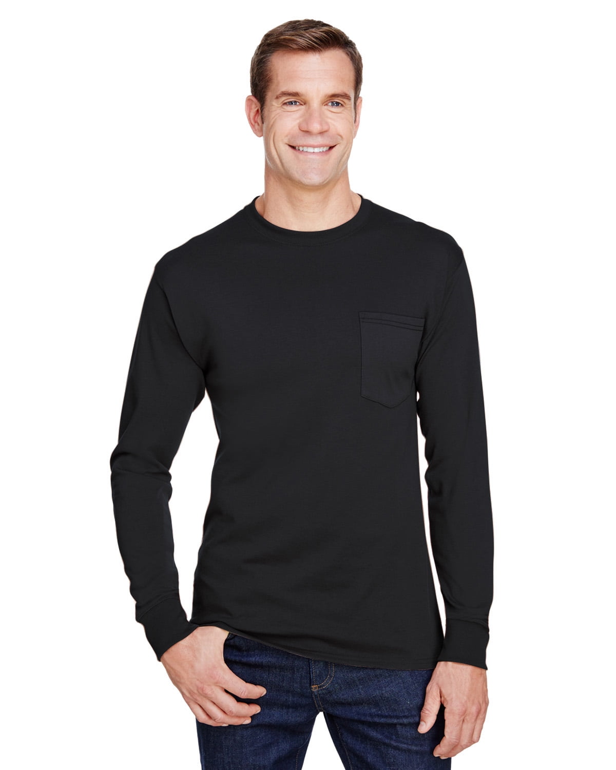 Hanes Adult Workwear Long-Sleeve Pocket 