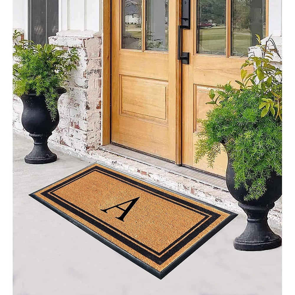 A1HC Natural Coir and Rubber Door Mat, 24x36, Thick Durable Doormats for  Indoor Outdoor Entrance, Heavy Duty, Low Profile Easy to Clean, Long  Lasting, Front Porch Entry Rug, Black (RC184NW-24X36) 