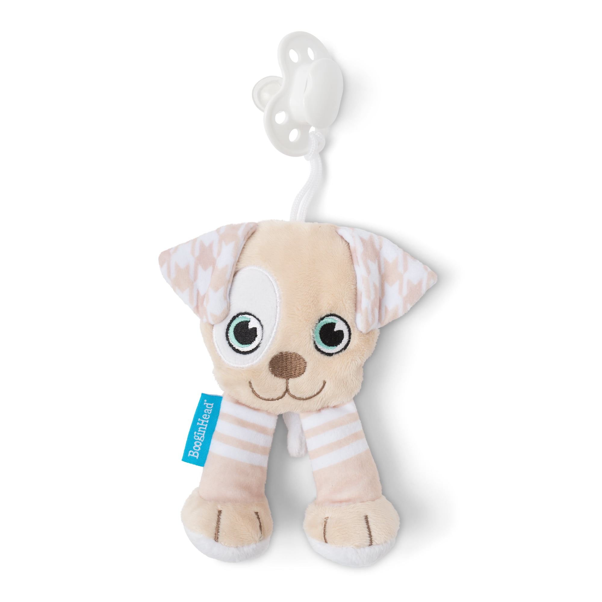 BooginHead Universal Pacifier Holder Stuffed Animal, Infant Toddler Boys and Girls, Puppy