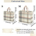 thumbnail image 2 of FORMRS Womens Corduroy Tote Bag Crossbody Shoulder Handbag with Pocket, Beige Plaid Pattern, 2 of 7
