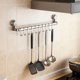thumbnail image 2 of Ganchos de pared, estante, riel de cocina, soporte para utensilios que ahorra espacio, sin necesidad de taladrar, colgador de pared con 10 ganchos para cocina, baño y dormitorio, 2 of 5