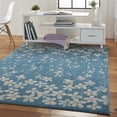 thumbnail image 4 of Desert Fields Contemporary Floral Turquoise 5'3" x 7'3" Area Rug, (5' x 7'), 4 of 6