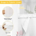 thumbnail image 3 of No Hook Shower Curtain with Snap in Liner, Watercolor Country Flowers Waterproof Bath Curtain Double Layers with See Through Top Window, Red Yellow Blue Floral Art Hotel Shower Curtains 48x72in, 3 of 9