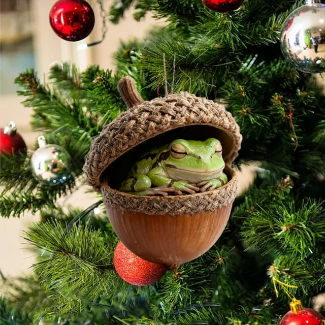 Adorno navideño de animales del bosque de 10 cm | Colgante acrílico para decoración navideña | Decoración natural para guirnalda de árbol | Regalo festivo