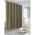 thumbnail image 5 of Sage Green Waterproof Fabric Shower Curtain, Brown Solid Color Simple Abstract Shower Curtain for Bathroom Curtains Bathtubs Hotel Washable Shower Curtains with 12 Hooks Extra Long 72x96, 5 of 6