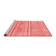 thumbnail image 2 of Ahgly Company Machine Washable Indoor Round Abstract Red Modern Area Rugs, 7' Round, 2 of 4