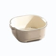 thumbnail image 6 of Double Layer Colander Two Tier Wash Basin, Plastic Kitchen Fruit Vegetable Rinsing Draining Container, Multifunctional Food Washing Basket for Daily Household Meal Prep, White, 6 of 6