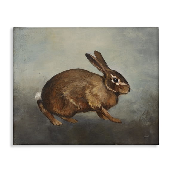 Stupell Industries Traditional Brown Rabbit on Grey Canvas Art, 20 x 16, by Julia Purinton