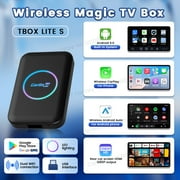 CarlinKit Tbox LITE S (Upgrade), 4-in-1 Android Ai Box with HDMI Output, Support Video Watching, Wireless CarPlay&Android Auto Car Adapter