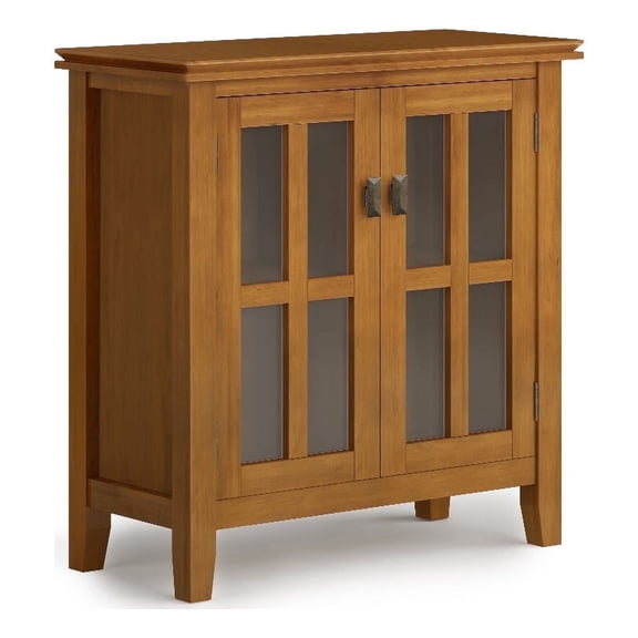 Artisan 30 inch Wide Solid Wood Low Storage Cabinet in Honey Brown
