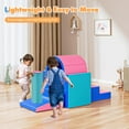 thumbnail image 4 of Lischwert Foam Climbing Blocks for Toddlers 1-3, 5pcs Soft Play Set with Tunnel Crawling Exploration Toys - Indoor Infant Safe Blocks for Baby Gym & Toddler Playground (Pink Blue), 4 of 8