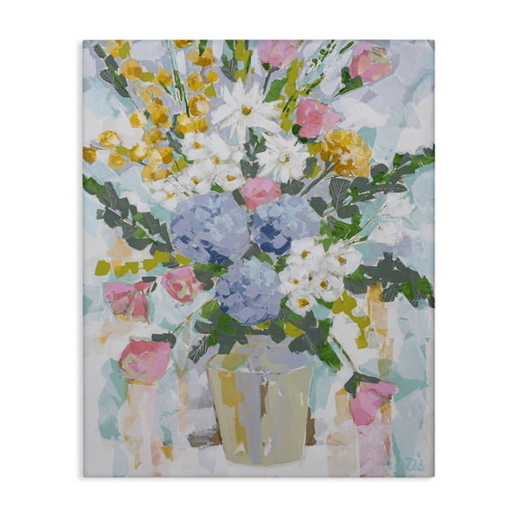 Stupell Industries Pastel Abstract Bouquet Floral Painting Wrapped Canvas Canvas Art Print Wall Art, 16 x 20
